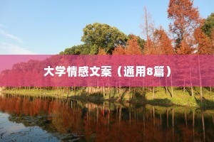 大学情感文案（通用8篇）