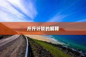 斤斤计较的解释