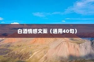 白酒情感文案（通用40句）