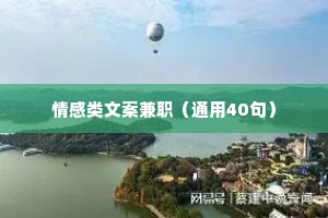 情感类文案兼职（通用40句）