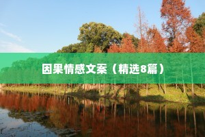 因果情感文案（精选8篇）