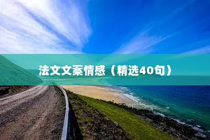 法文文案情感（精选40句）