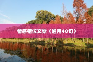 情感错位文案（通用40句）