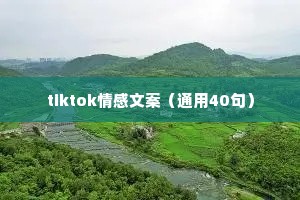 tiktok情感文案（通用40句）
