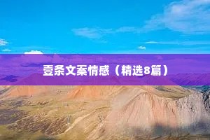 壹条文案情感（精选8篇）