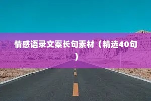 情感语录文案长句素材（精选40句）