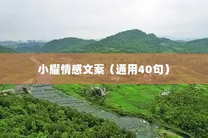 小耀情感文案（通用40句）