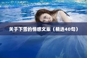 关于下雪的情感文案（精选40句）