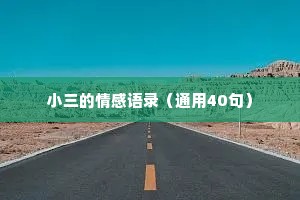 小三的情感语录（通用40句）