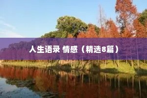 人生语录 情感（精选8篇）