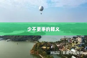 少不更事的释义
