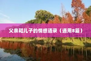 父亲和儿子的情感语录（通用8篇）