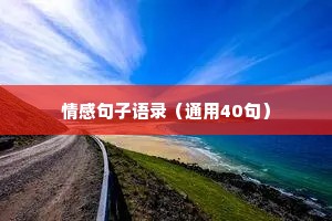情感句子语录（通用40句）