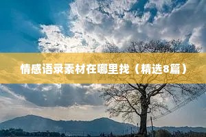 情感语录素材在哪里找（精选8篇）