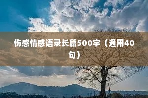 伤感情感语录长篇500字（通用40句）