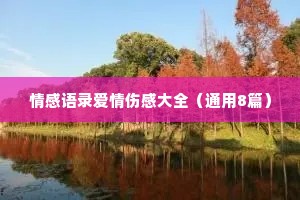 情感语录爱情伤感大全（通用8篇）