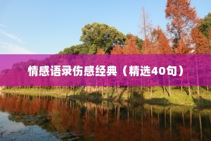 情感语录伤感经典（精选40句）
