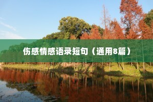 伤感情感语录短句（通用8篇）