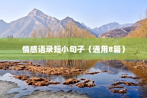情感语录短小句子（通用8篇）