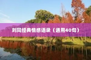 刘同经典情感语录（通用40句）