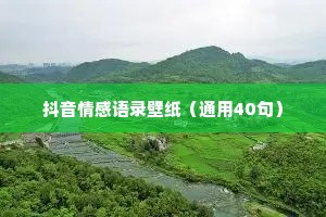 抖音情感语录壁纸（通用40句）