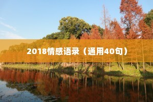 2018情感语录（通用40句）
