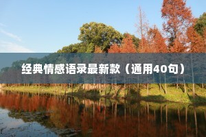 经典情感语录最新款（通用40句）