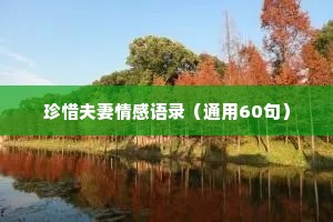 珍惜夫妻情感语录（通用60句）