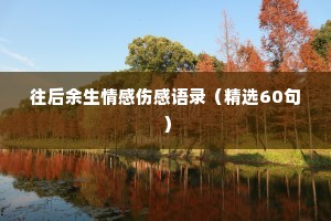往后余生情感伤感语录（精选60句）