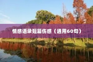 情感语录短篇伤感（通用60句）