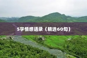5字情感语录（精选60句）