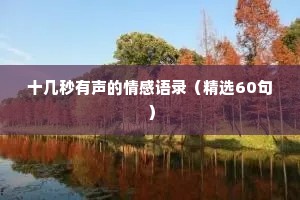 十几秒有声的情感语录（精选60句）