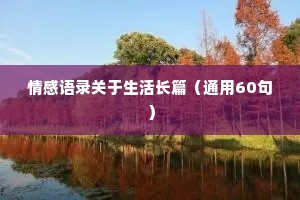 情感语录关于生活长篇（通用60句）