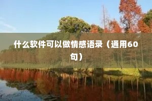 什么软件可以做情感语录（通用60句）