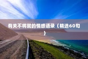 有关不将就的情感语录（精选60句）