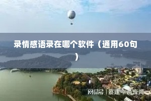 录情感语录在哪个软件（通用60句）