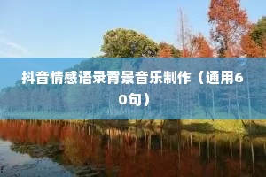 抖音情感语录背景音乐制作（通用60句）