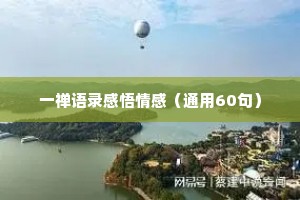 一禅语录感悟情感（通用60句）