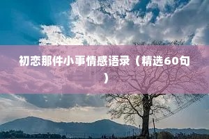 初恋那件小事情感语录（精选60句）