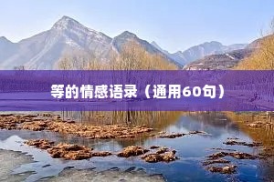 等的情感语录（通用60句）