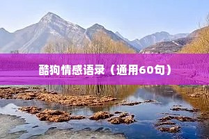 酷狗情感语录（通用60句）