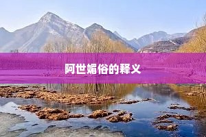 阿世媚俗的释义