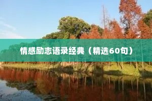 情感励志语录经典（精选60句）