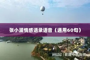 张小澜情感语录语音（通用60句）
