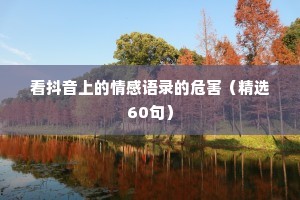 看抖音上的情感语录的危害（精选60句）