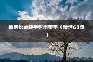情感语录快手封面带字（精选60句）