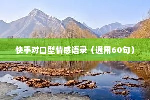 快手对口型情感语录（通用60句）