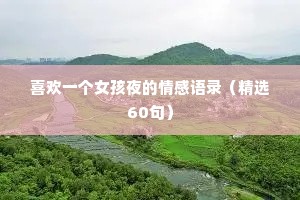 喜欢一个女孩夜的情感语录（精选60句）
