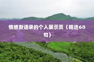 情感新语录的个人展示页（精选60句）
