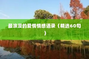 最浪漫的爱情情感语录（精选60句）